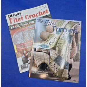 Vintage Filet Crochet Booklets Lot of Two